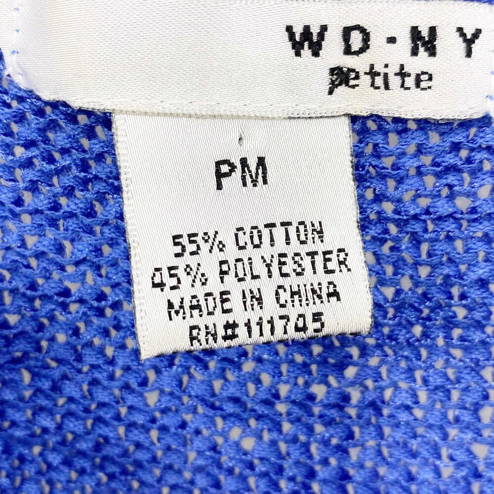 WD-NY Blue Round Neck Peplum Sleeveless Blouse - Picture 3 of 9